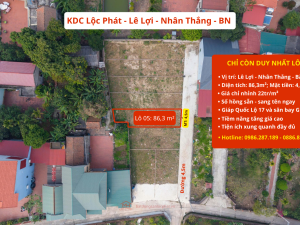 🔥 LÔ 05 KDC LỘC PHÁT – LÊ LỢI, NHÂN THẮNG (BN)